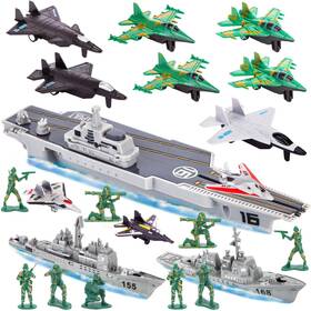 3 Otters B0cfy5kzqh 27pcs Aircraft Carrier Toy Set Army Men Military Battle Group Plas