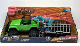 Adventure Force 084495762520 Dino Explorer Vehicle Set Electronic Sounds Dinosaur Playset