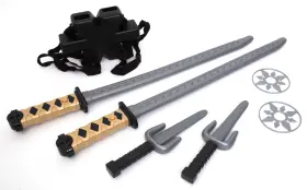 555472851 Adventure Force Kids Ninja Warrior Toy Weapon Set - Katana Sai Dagger With Sound Effects