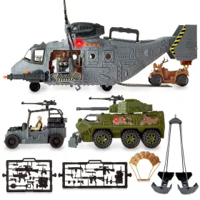 85525 Adventure Force Giant Military Helicopter Play Set 37 Pieces Tilt-rotor