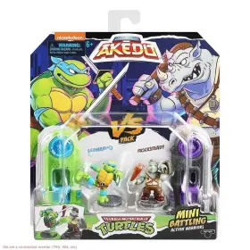 15244 Akedo Teenage Mutant Ninja Turtles Leonardo Vs Rocksteady Mini Figure Set - 2pk