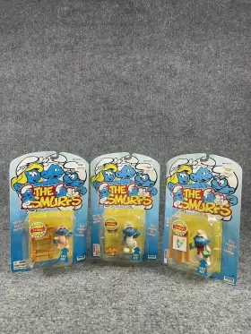 13010 Allied Telesis Lot Of 3 Smurfs Irwin Figure W Accessory Vintage 1996 Toy Island