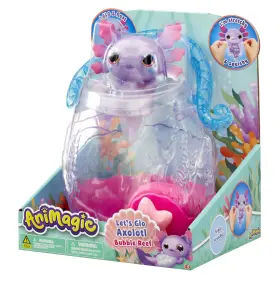 B0cp1ynj8x Animagic Lets Glo Axolotl Bubble Reef Squishy Water Toy Floats Glows Age 4
