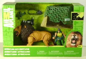 01034 Animal Planet African Adventure Playset Lion Action Figure Tent Nip Rare I