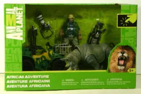 01035 Animal Planet African Adventure Playset Rhino Action Figure Atv Nip Rare I