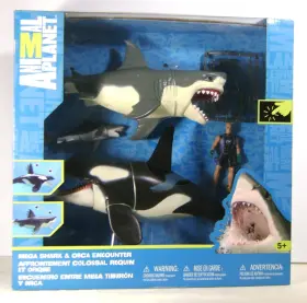 62081 Animal Planet Mega Shark And Orca Encounter Playset Whale Nos Nisb Rare I