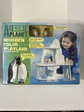 78054 Animal Planet Wooden Polar Playland Penguin Set Rare Toys R Us Exclusive 2009