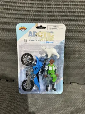 As-sbar1 Animal Planet Arctic Adventure Playset Polar Bear Motorcycle Action Figure