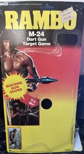 Arco 026676006252 Vintage 1985 Rambo M-24 Dart Gun Target Game Toys Cardboard Only