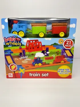 Baby Wheels 430002239038 21 Piece Train Set For Age 18 Months New