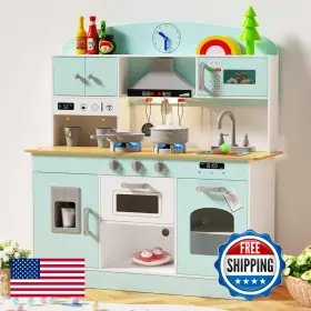 B0d9p7vs68 Babytronic Wooden Play Kitchen Set Pretend Lights And Sounds For