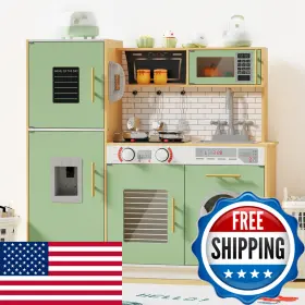 B0dlfbc57m Babytronic Wooden Kitchen Playset For Kids Interactive Play Lights