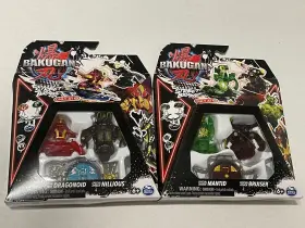 20142089 Bakugan 6066990/ 20142090/ Lot Of 2 Generation 3 Street Brawl Dragonoid/nillious And Mantid/bruiser