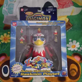 Bandai 045557133320 New Sealed Digimon Deluxe Digivolving Hawkmon Playset Figure Season 2