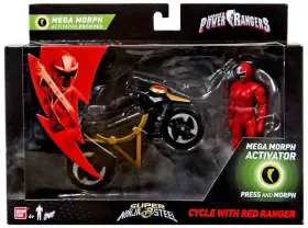 Bandai 045557438364 Power Rangers Mega Morph Activator Equipped Cycle Super Ninja Steel Red Ranger