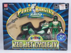 2509 Bandai Vintage 1996 Power Rangers Zeo Jet Cycle Iv Green Ranger Boxed Vehicle