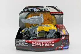 Bandai Shokugan 045557425630 2016 Power Rangers Sabertooth Battle Zord With Yellow Ranger - New
