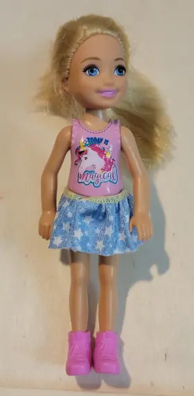 C340g Barbie Frl80 Club Chelsea Doll Blonde Shoes Euc