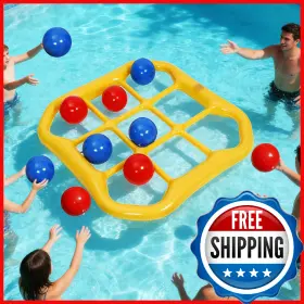 B0gfmspsnc Bibihaha Giant Tic Tac Toe Game And Pool Toys - Inflatable Water Yard Games With Anchor S