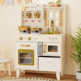 B0d8htry4d Bierum Wooden Play Kitchen Set With Realistic Lights And Sounds - 26 Pcs Ages 3