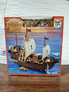 Blue Box 021105341003 Vintage 90s Hidden Adventure Pirate Ship Playset By Blue-box