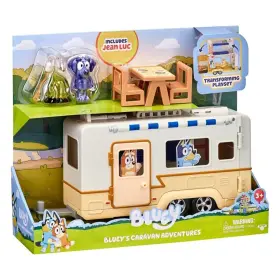 13086 Bluey Blueys Caravan Adventure Playset Flip And Fold Out Feature Kitchen Camp Bed