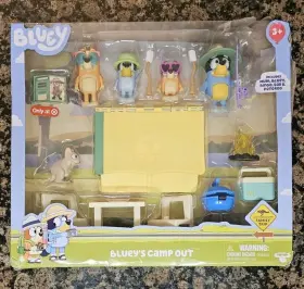 89960153 Bluey Blueys Camp Out Playset Tent Camping Play Set Mum Dad Bingo Potoroo Bbq