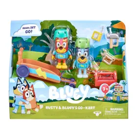 B09q3r59nf Bluey Vehicle Figures Go Kart Playset Articulated Racers Set Rusty Figurine And