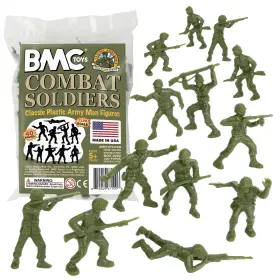 B0bprg148f Bmc Toys Classic Od Green Plastic Army Men - 40pc Ww2 Soldier Figures Made In Usa