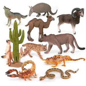 B09ytmfctg Bretoyin 12-piece Desert Animals Figurines Set - 6 Inch Realistic Toys For Kids