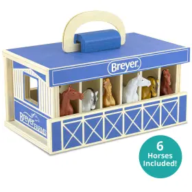 59217 Breyer Horses - Farms 1 32 Scale Wooden Stable Playset With 6