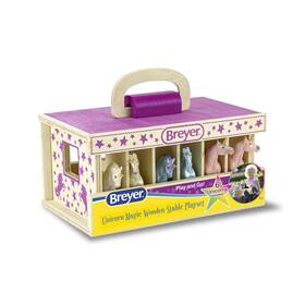 Breyer B08m6fv1sr Unicorn Magic Wood Carry Stable With 6 Unicorns 59218 Multicolor