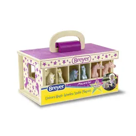 B08m6fv1sr Breyer Unicorn Magic Wood Carry Stable With 6 Unicorns 59218 Multicolor