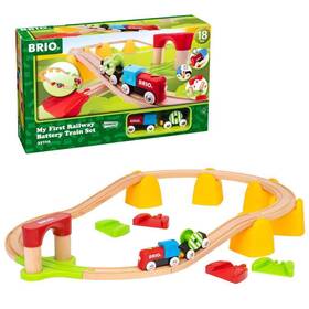 Brio B000b75pv6 World 33710 - My First Railway Battery Operated Train Set 25 Piece Wood T