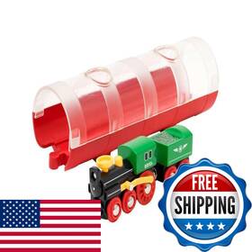 Brio B07kmmj5qx World 33892 - Classic Steam Train Tunnel 3 Piece Wooden Toy Set