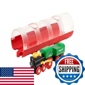 B07kmmj5qx Brio World 33892 - Classic Steam Train Tunnel 3 Piece Wooden Toy Set