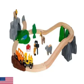B07q2w617c Brio World 33960 - Safari Adventure Set 26 Piece Fsc-certified Wooden Toy