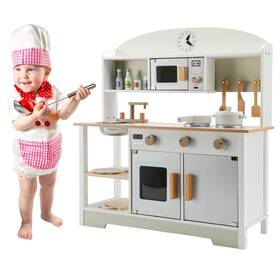 Bruce & Shark 979254401557 And Kids Play Kitchen Set Toy Wooden Pretend Chef Cooking