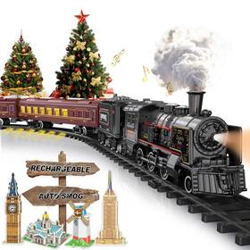 Bubuqe B09tyzv8pd Electric Train Sets For Boys Girls Metal Alloy Christmas Trains Toys
