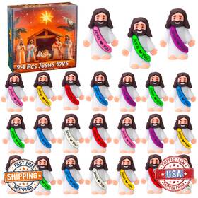 Cherislpy B0ddbtj97k 24 Pcs Jesus Toys Mini Rubber Little Figurine To Hide And Seek R