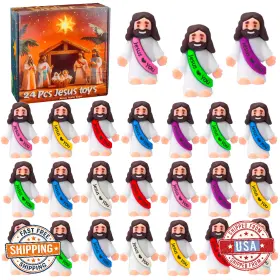 B0ddbtj97k Cherislpy 24 Pcs Jesus Toys Mini Rubber Little Figurine To Hide And Seek R