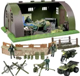 1332 Click N Play Nft Military Base Special Armed Forces Playset 74 Pcs 6 Soldiers Lot