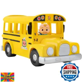 B0855mzxv7 Cocomelon Official Musical Yellow School Bus Toy With Jj Figure
