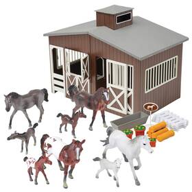 Constructive Playthings B009m6hkqu Deluxe Toy Horse Stable Playset 8 Toys And