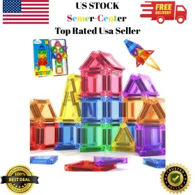 Gerga21 Coodoo Magnetic Tiles For Toddlers Blocks Portable Stem Building Kids Toys Age