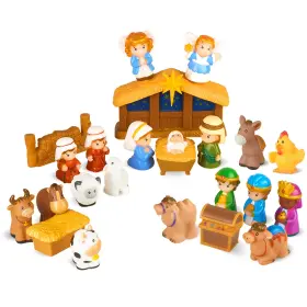 B0cqcpf936 Cooltune Nativity Set For Kids 25 Piece Christmas Playset With Figure