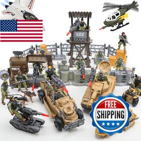 Covsen B0df6v2zlh Army Men Action Figures Playset - 70 Pcs Realistic Military Toys And Vehic
