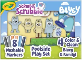 Crayola 445026880862 Scribble Scrubbie Bluey Poolside Playset Washable Kids Toy Gift