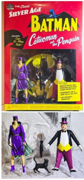 Dc Direct 761941240282 Classic Silver Age Batman Catwoman And The Penguin Deluxe Action Figure