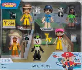 Crs0064 Devseries Livetopia Roleplay Day At The Zoo Pack Playset With 6 Action Figures
